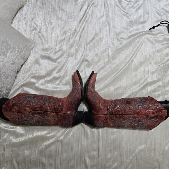 Pink and Turquoise Cowboy Boots By Corral Size 8 - Picture 5 of 14